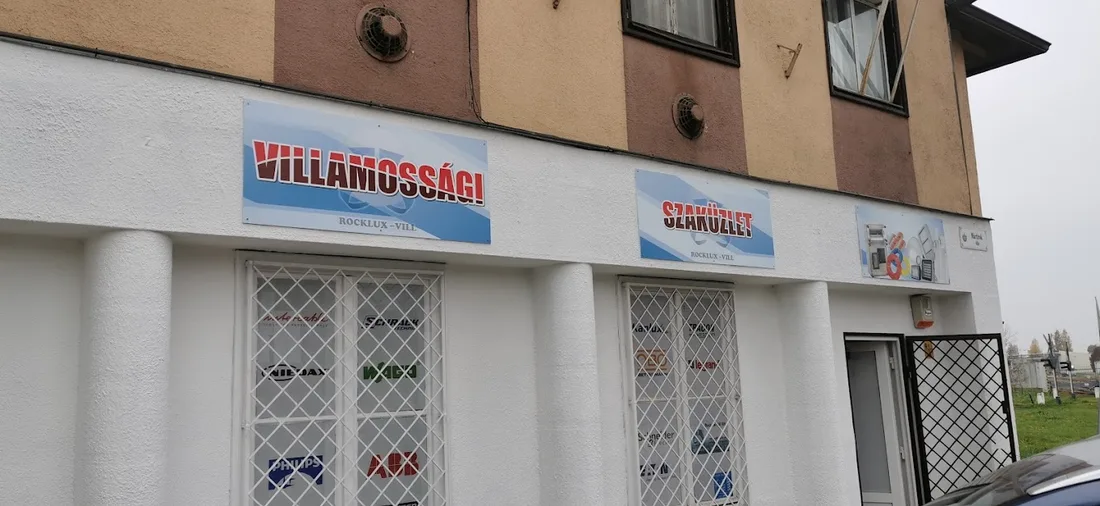 A Rocklux-Vill szaküzlet kirakata